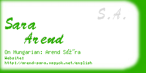 sara arend business card